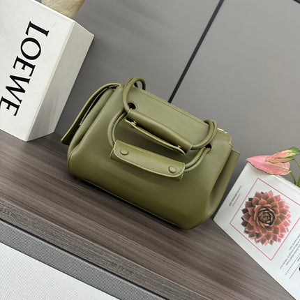 LOEWE 25S MEDIUM MADRID BAG 23 IN OLIVE GREEN CALFSKIN GOLD HARDWARE