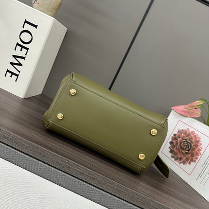 LOEWE 25S MEDIUM MADRID BAG 23 IN OLIVE GREEN CALFSKIN GOLD HARDWARE