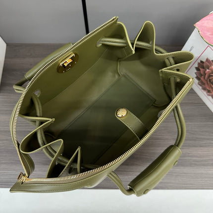 LOEWE 25S MEDIUM MADRID BAG 23 IN OLIVE GREEN CALFSKIN GOLD HARDWARE