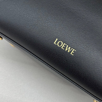 LOEWE 25S MEDIUM MADRID BAG 23 IN BLACK CALFSKIN GOLD HARDWARE
