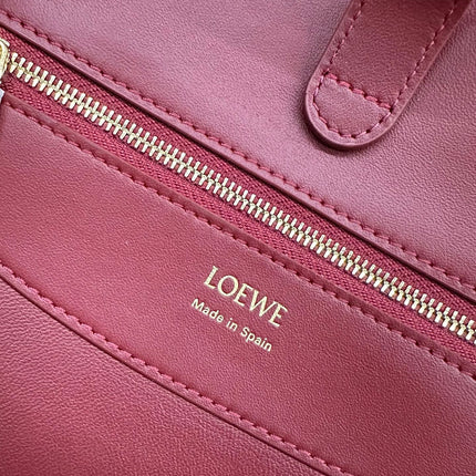 LOEWE 25S MEDIUM MADRID BAG 23 IN CHERRY RED CALFSKIN GOLD HARDWARE
