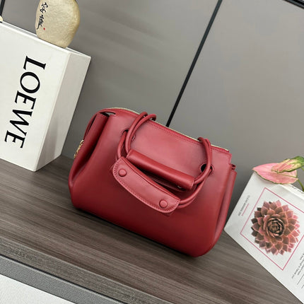 LOEWE 25S MEDIUM MADRID BAG 23 IN CHERRY RED CALFSKIN GOLD HARDWARE