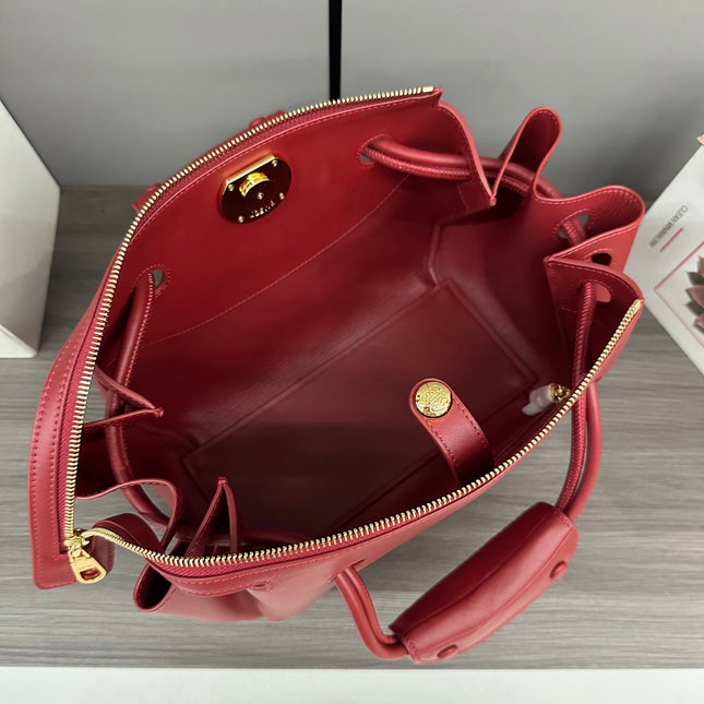 LOEWE 25S MEDIUM MADRID BAG 23 IN CHERRY RED CALFSKIN GOLD HARDWARE