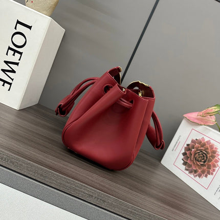 LOEWE 25S MEDIUM MADRID BAG 23 IN CHERRY RED CALFSKIN GOLD HARDWARE