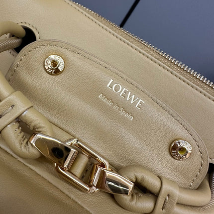 LOEWE 25S MEDIUM MADRID BAG 23 IN SAND YELLOW CALFSKIN GOLD HARDWARE