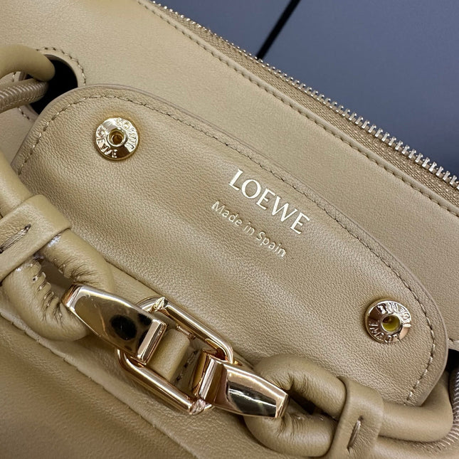 LOEWE 25S MEDIUM MADRID BAG 23 IN SAND YELLOW CALFSKIN GOLD HARDWARE