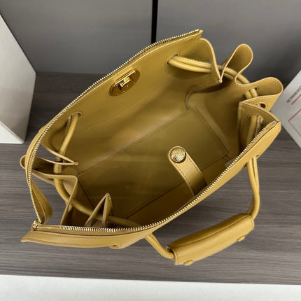 LOEWE 25S MEDIUM MADRID BAG 23 IN SAND YELLOW CALFSKIN GOLD HARDWARE