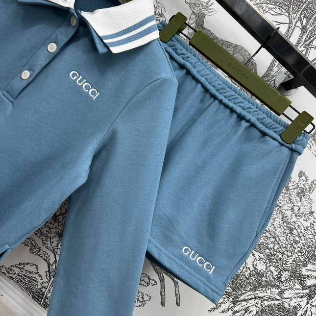 GUCCI 25S DOUBLE LAYER SWEATSHIRT SHORTS SET 262946