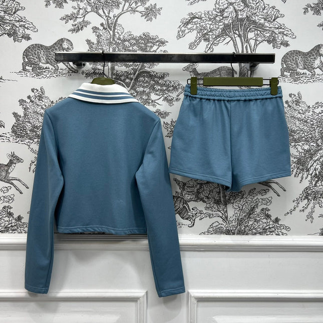 GUCCI 25S DOUBLE LAYER SWEATSHIRT SHORTS SET 262946