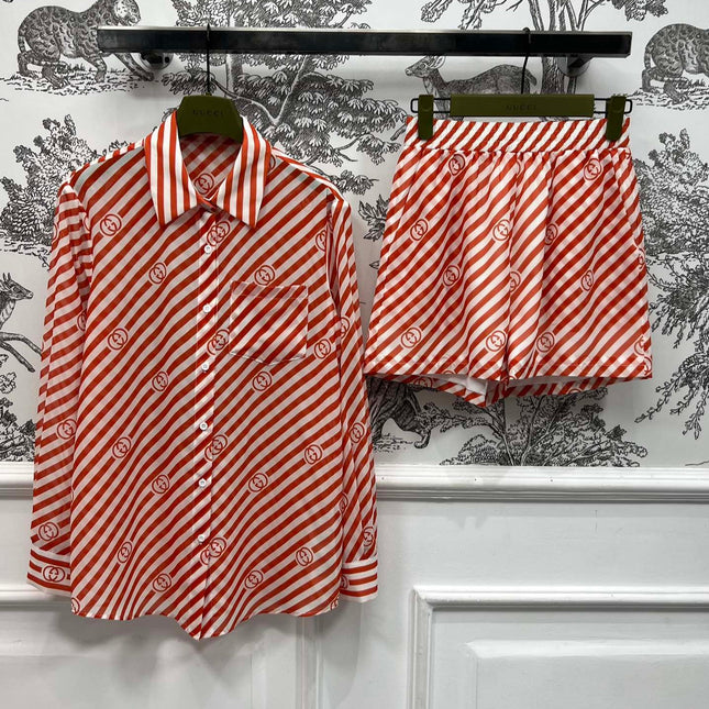 GUCCI LONG SLEEVE SHIRT AND SHORTS SET 268768