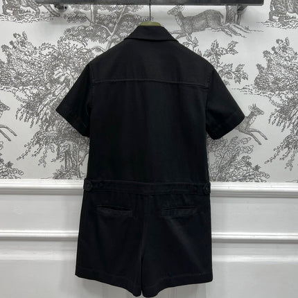 GUCCI SHORT SLEEVE NOTCHED COLLAR ROMPER 268515