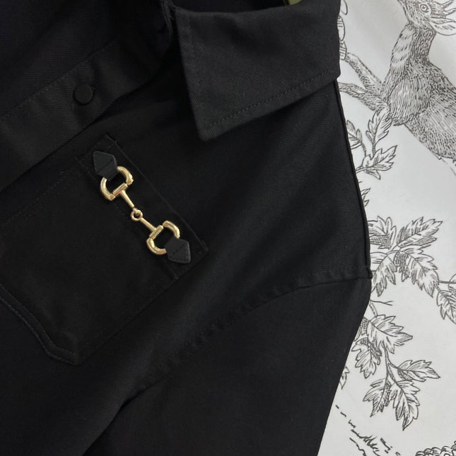 GUCCI SHORT SLEEVE NOTCHED COLLAR ROMPER 268515