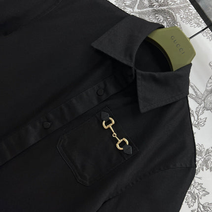 GUCCI SHORT SLEEVE NOTCHED COLLAR ROMPER 268515