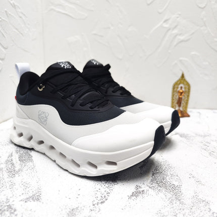 CLOUDTILT 2.0 SNEAKER PALE GRAY MIX BLACK CALFSKIN AND BREATHABLE MESH