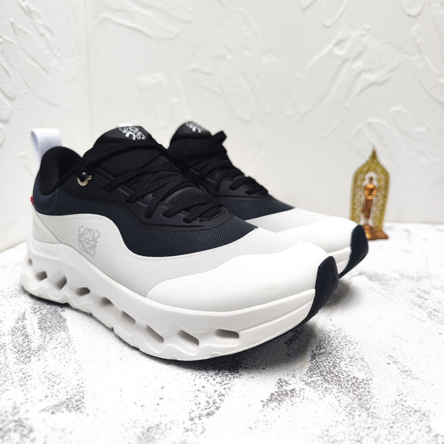 CLOUDTILT 2.0 SNEAKER PALE GRAY MIX BLACK CALFSKIN AND BREATHABLE MESH