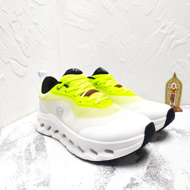 CLOUDTILT 2.0 SNEAKER NEON YELLOW MIX PALE GRAY CALFSKIN AND BREATHABLE MESH