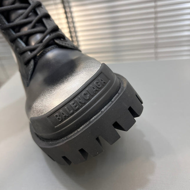 CHUNKY BOOTS IN BLACK MIX WHITE SMOOTH CALFSKIN