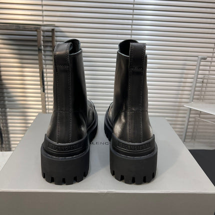 CHUNKY BOOTS IN BLACK MIX WHITE SMOOTH CALFSKIN