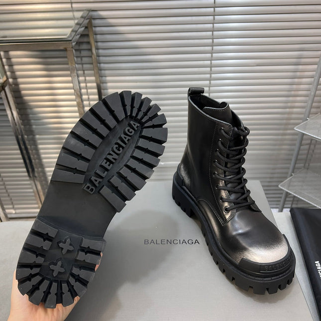 CHUNKY BOOTS IN BLACK MIX WHITE SMOOTH CALFSKIN