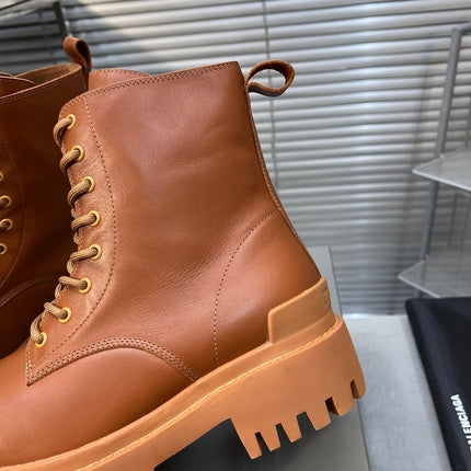 CHUNKY BOOTS IN TAN SMOOTH CALFSKIN