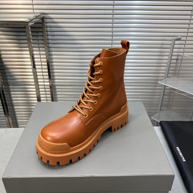 CHUNKY BOOTS IN TAN SMOOTH CALFSKIN