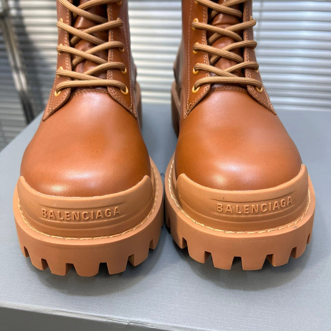 CHUNKY BOOTS IN TAN SMOOTH CALFSKIN