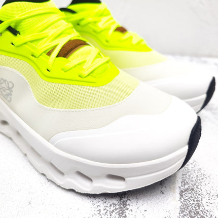 CLOUDTILT 2.0 SNEAKER NEON YELLOW MIX PALE GRAY CALFSKIN AND BREATHABLE MESH