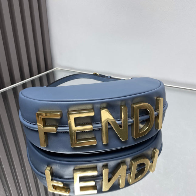 FENDIGRAPHY MEDIUM 29 IN QUEEN SMOOTH LAMBSKIN GOLD HARDWARE