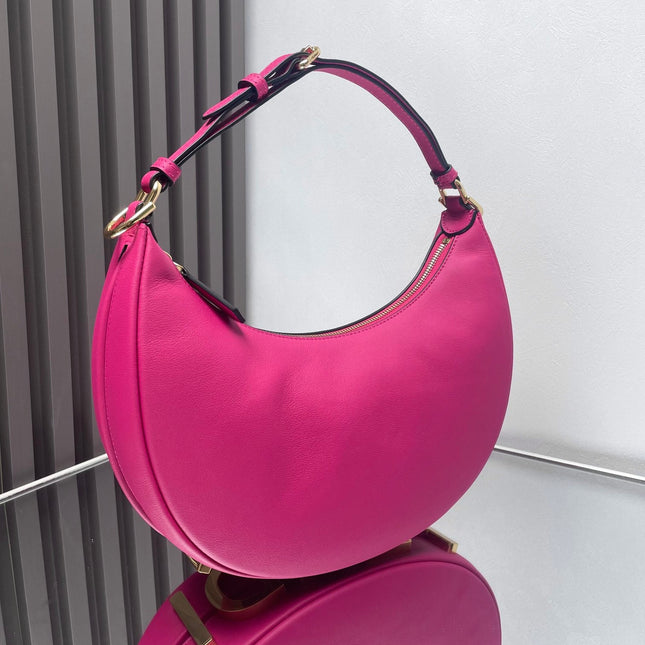 FENDIGRAPHY MEDIUM 29 IN BRIGHT PINK SMOOTH LAMBSKIN GOLD HARDWARE