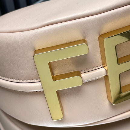 FENDIGRAPHY MEDIUM 29 IN BISQUE SMOOTH LAMBSKIN GOLD HARDWARE