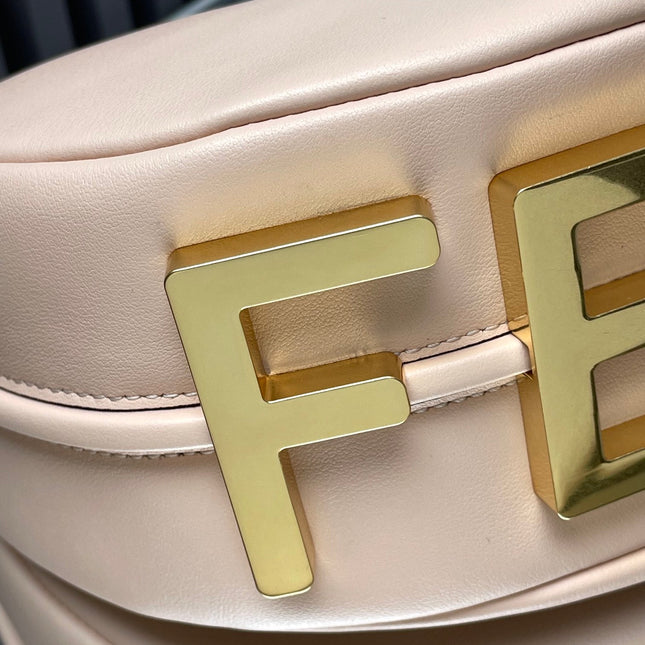 FENDIGRAPHY MEDIUM 29 IN BISQUE SMOOTH LAMBSKIN GOLD HARDWARE