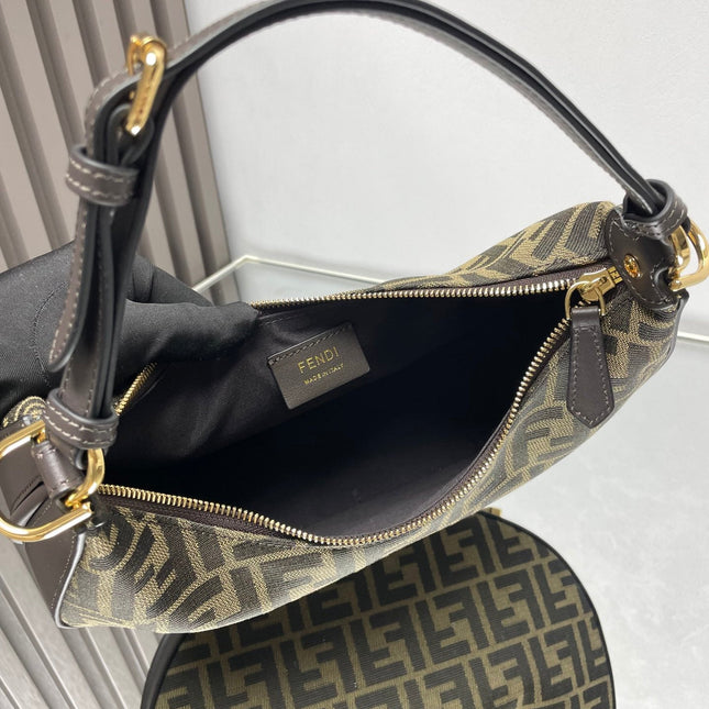 FENDIGRAPHY MEDIUM 29 IN GURKHA JACQUARD FABRIC FF MOTIF GOLD HARDWARE