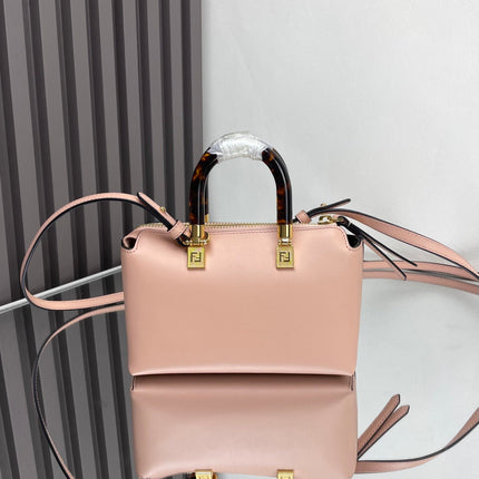 BY THE WAY MINI 18 IN ROSE FOG EMBOSSED CALFSKIN GOLD HARDWARE