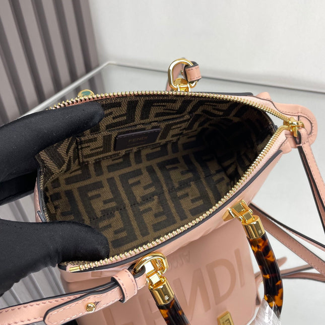 BY THE WAY MINI 18 IN ROSE FOG EMBOSSED CALFSKIN GOLD HARDWARE