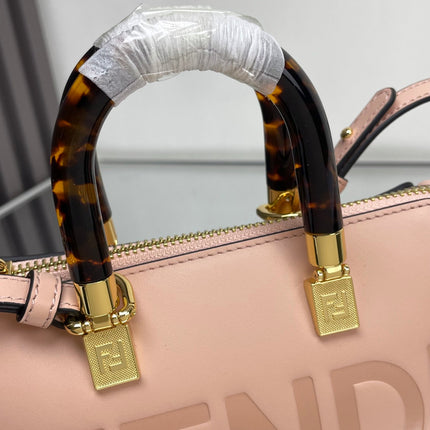 BY THE WAY MINI 18 IN ROSE FOG EMBOSSED CALFSKIN GOLD HARDWARE