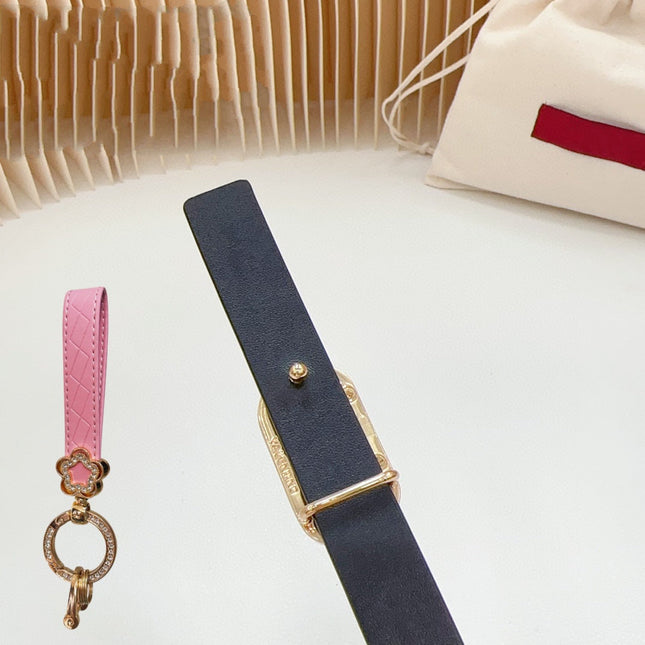 Silver Vlogo and Gold Hardware Buckle Tan Black Calfskin 20mm