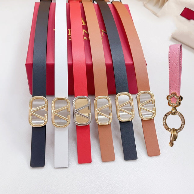 Silver Vlogo and Gold Hardware Buckle White Calfskin 20mm