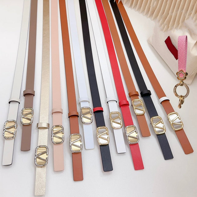 Silver Vlogo and Gold Hardware Buckle Black White Calfskin 20mm