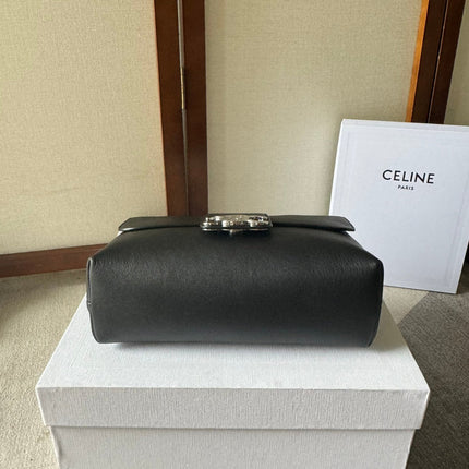 MEDIUM CELINE VICTOIRE BAG 25 IN BLACK CALFSKIN SILVER HARDWARE