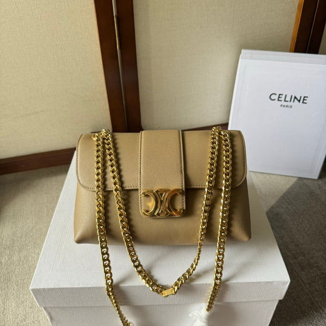 MEDIUM CELINE VICTOIRE BAG 23 IN CAMEL GOLD CALFSKIN