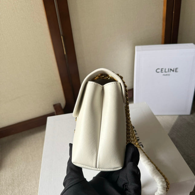 MEDIUM CELINE VICTOIRE BAG 23 IN SOFT YELLOW CALFSKIN
