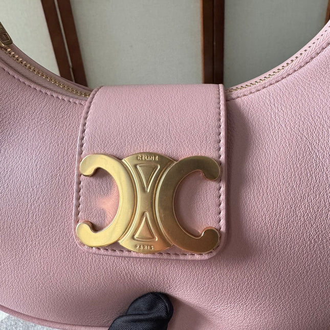 MEDIUM AVA TRIOMPHE BAG 23 IN LIGHT PINK SMOOTH CALFSKIN GOLD HARDWARE