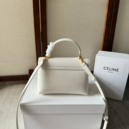 TEEN NINO BAG 20 IN WHITE SOFT CALFSKIN GOLD HARDWARE
