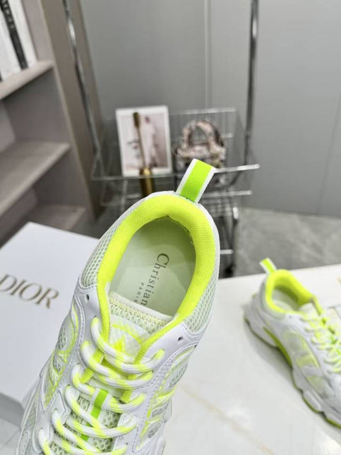 CD CHORONO SNEAKER IN WHITE AND LIGHT GREEN MESH