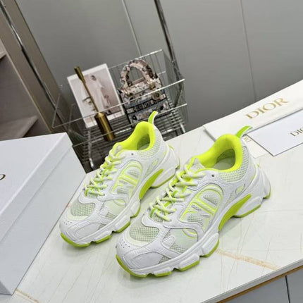 CD CHORONO SNEAKER IN WHITE AND LIGHT GREEN MESH