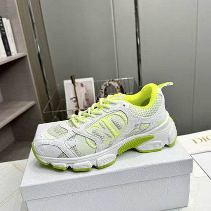 CD CHORONO SNEAKER IN WHITE AND LIGHT GREEN MESH