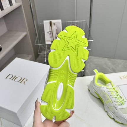 CD CHORONO SNEAKER IN WHITE AND LIGHT GREEN MESH