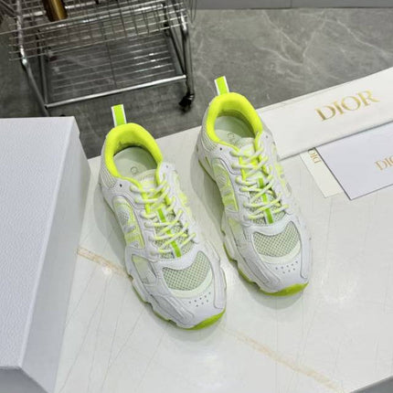 CD CHORONO SNEAKER IN WHITE AND LIGHT GREEN MESH
