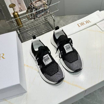 CD RUN SNEAKER 25S IN BLACK MESH FABRIC TWO-TONE SOLE