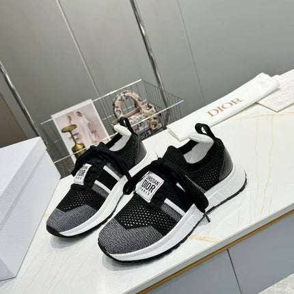 CD RUN SNEAKER 25S IN BLACK MESH FABRIC TWO-TONE SOLE